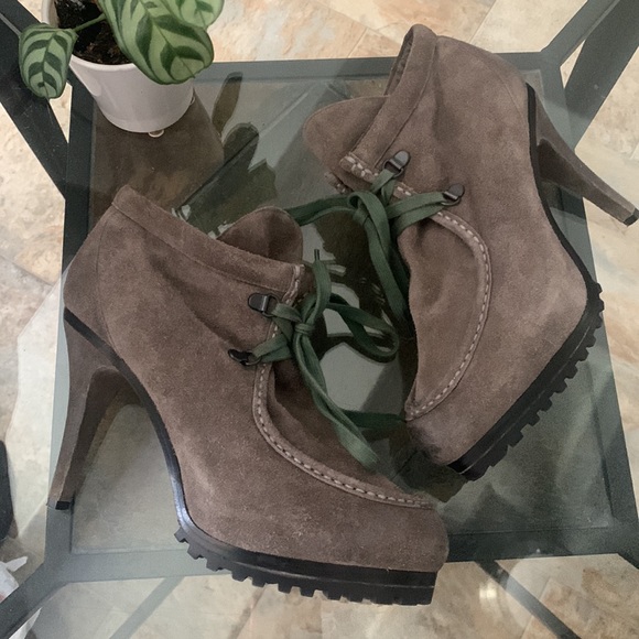 🔥1/2 of Summer Sale!🔥 ASH Poppy Suede Heeled Lace Up Bootie - Picture 4 of 12